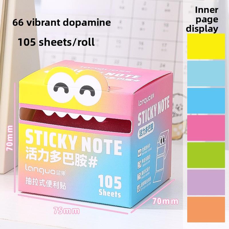 Dopamine Sticky Notes, Transparent Pearlescent Pull-Out Memo Notes, Mini Notepad, Colored Sticky Notes for Notes and Remarks
