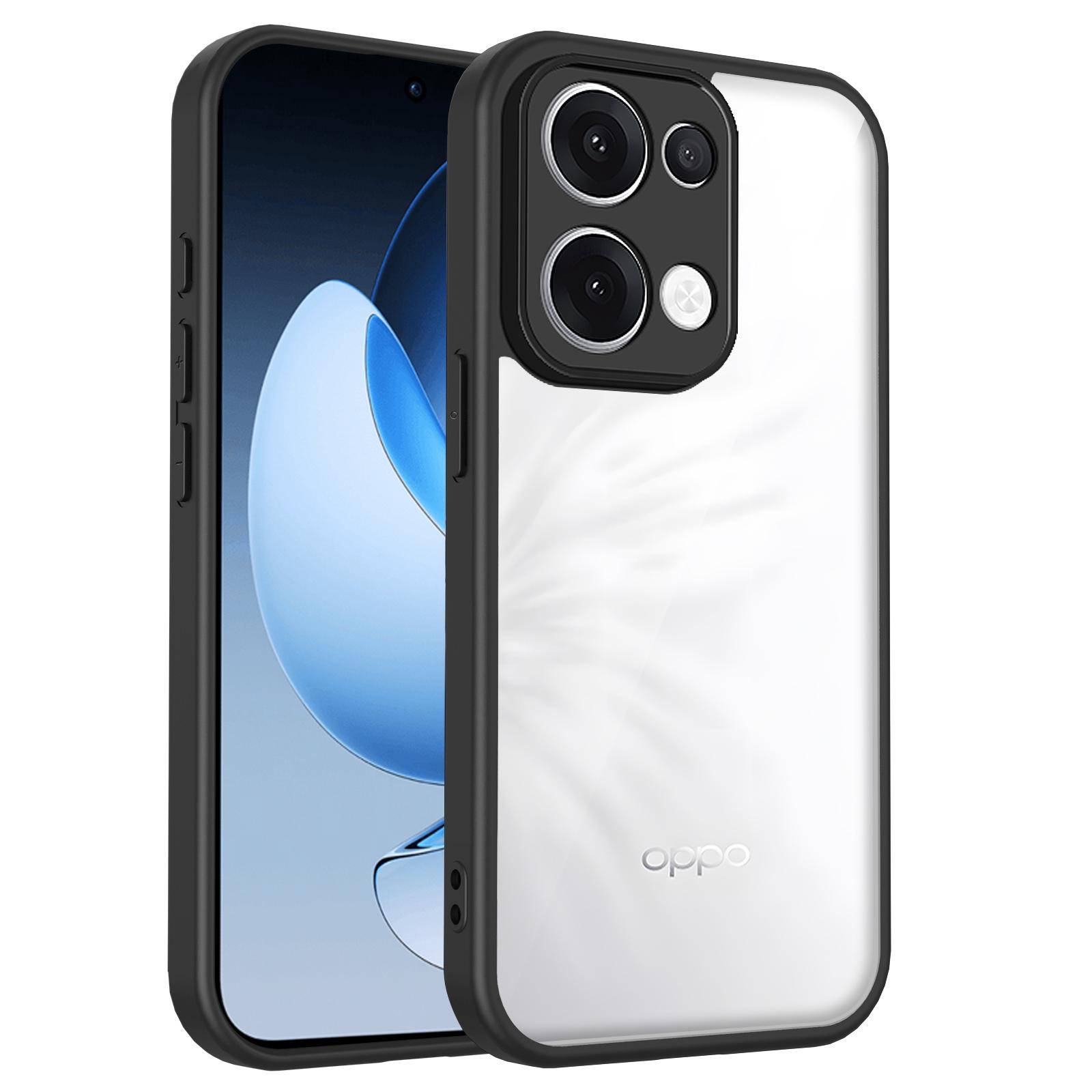 

Чехол для Oppo Reno 13 CPH2689 Амортизирующий силиконовый бампер с воздушной подушкой Прозрачная матовая задняя крышка Жесткий чехол для телефона для Oppo Reno13 5G Pc + tpu&Oppo Reno13 чёрный