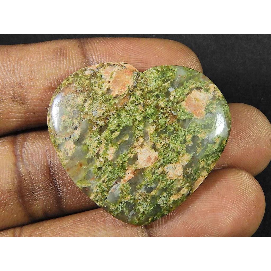 73Cts. AAA Natural Unakite Heart Healing Crytsal Loose Gemstone 31X37X07 MM SK-1839