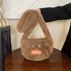 Plush Girl Small Shoulder Bag With Zipper Closure For Casual Daily Use