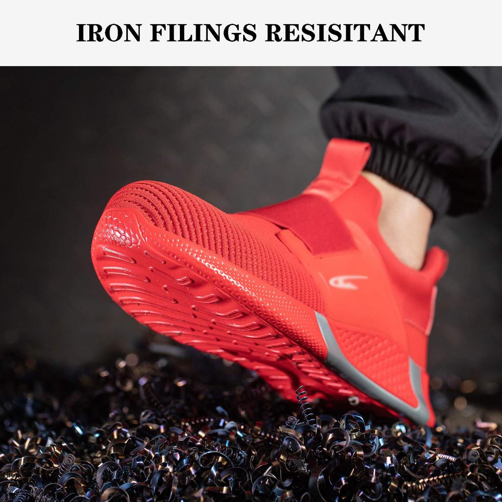 Steel Toe Men'S Work Shoes Slip Resistant Lightweight Sole Tough Comfortable Shoes Man Safety Shoes Fashions Outdoor Sneaker