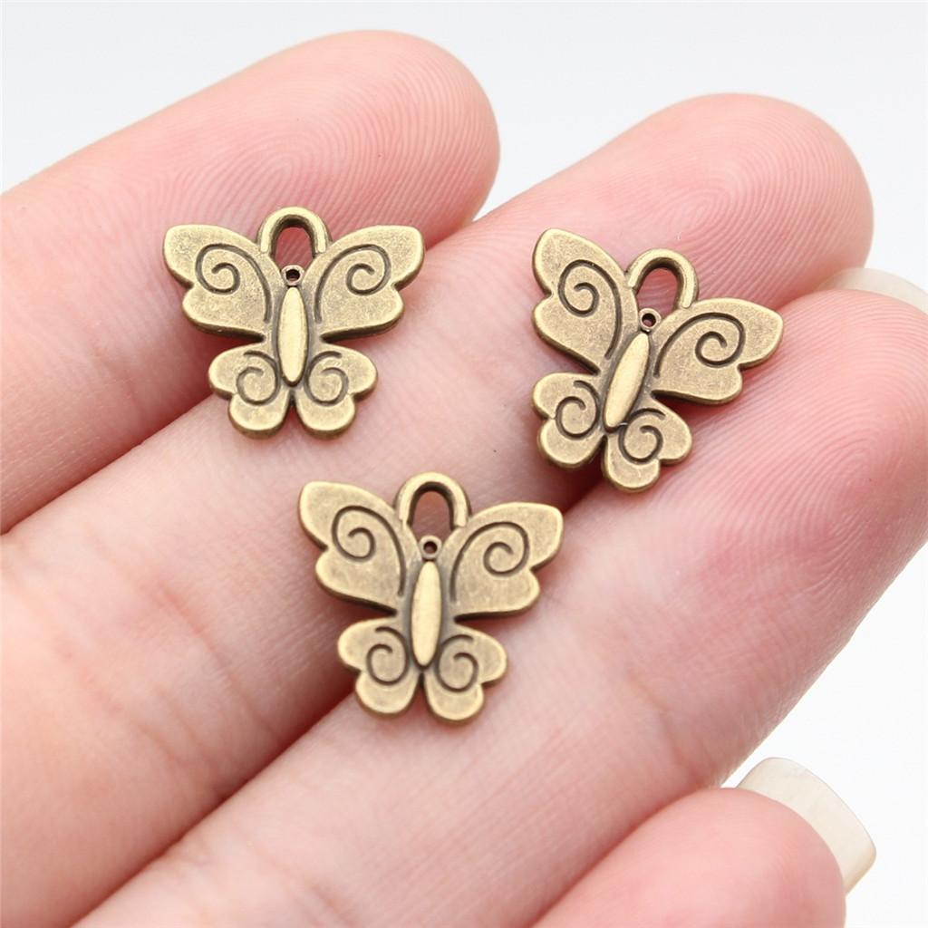 Charms Small Butterfly Pendants Wedding Jewelry Findings ZC114
