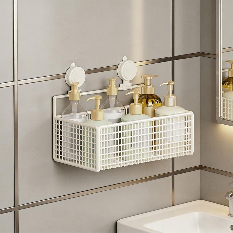 Panier de rangement mural polyvalent pour articles de salle de bain Utilisation de la méthode à ventouse Dommages offerts Assemblage