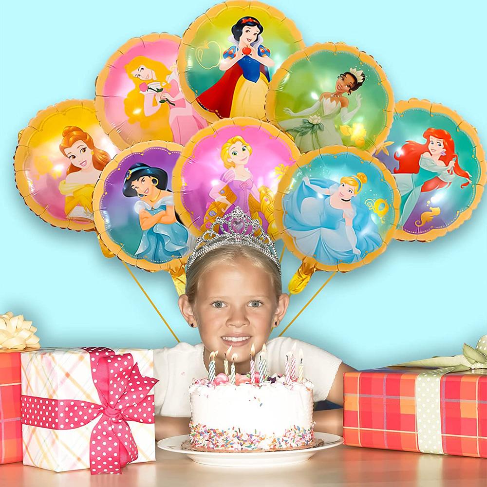 8Pc Reusable Colorful Princess Balloons Princess Theme Birthday Party Decoration