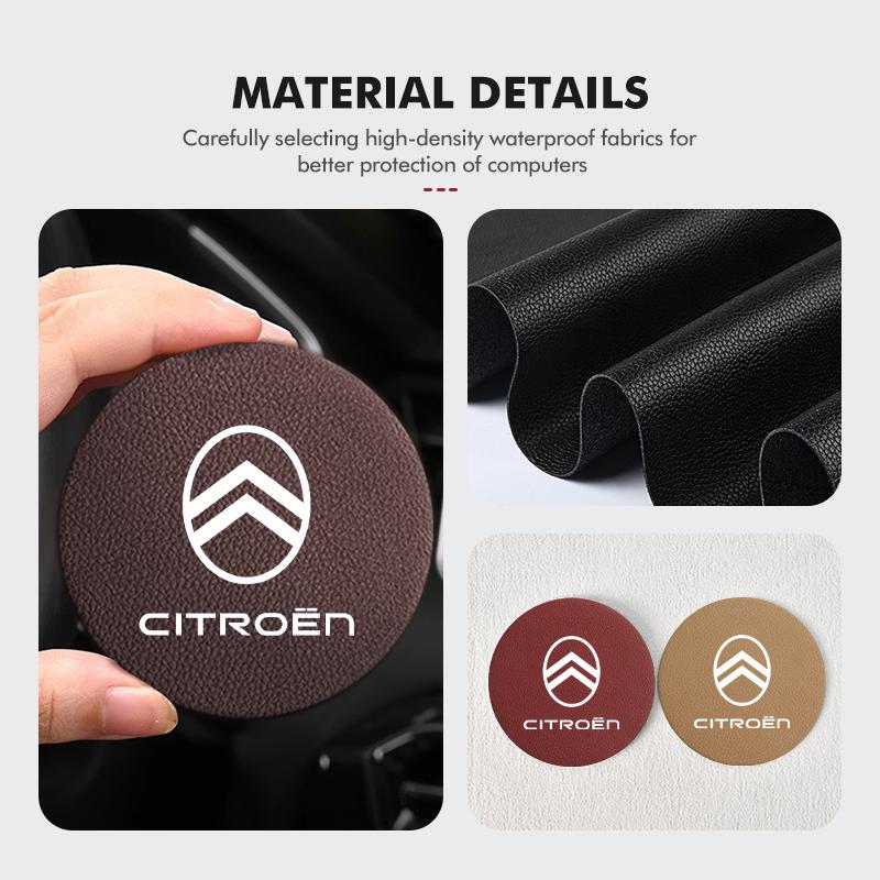 2Pcs Car Coaster Water Cup Holder Pad Non-Slip Mat Accessories For Citroen C5 C1 C2 C6 C4L DS3 DS4 DS5 C-Elysee Grand Berlingo