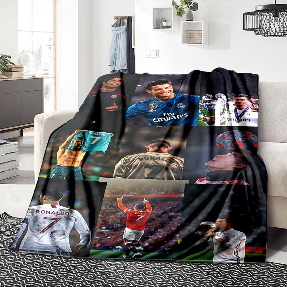 Football Celebration Moment printed flannel breathable and warm blanket, a stylish home gift, suitable for home, office and bedspread use. 0713a6