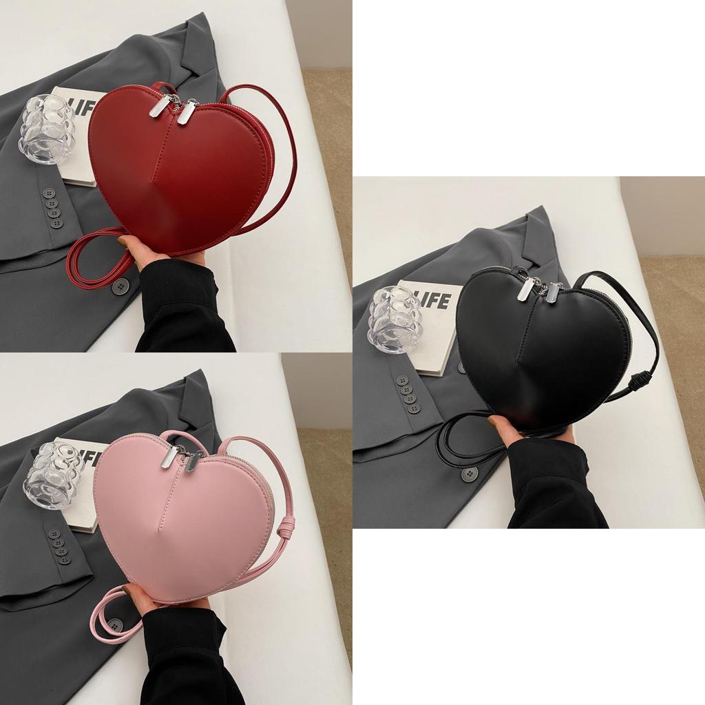 Kleine PU-Herzförmige Umhängetasche Neu 2023 Herbst Winter Mode Grenzüberschreitende Trendige Handtasche Für Damen