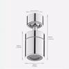 Copper Faucet Splash Guard - 360° Adjustable Angle, Universal Thread Adapter with Silicone Gasket, Anti-Leak