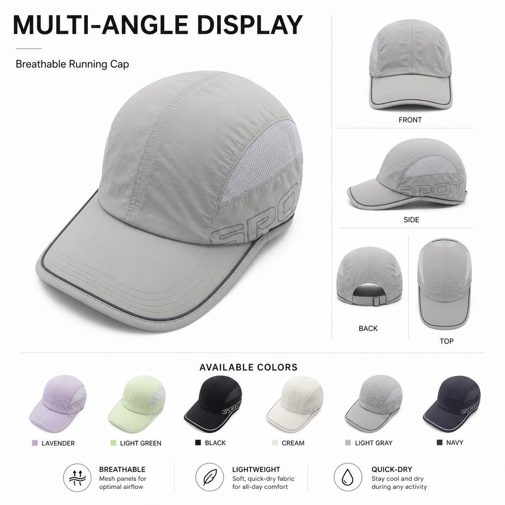 Unisex Quick Dry Running Cap Lightweight Breathable Mesh Baseball Caps Men Women Summer Outdoor Cycling Sports Sun Hat