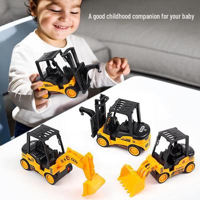Large Pull Back Children's Excavator Toy Car - Engineering Simulation for Boys