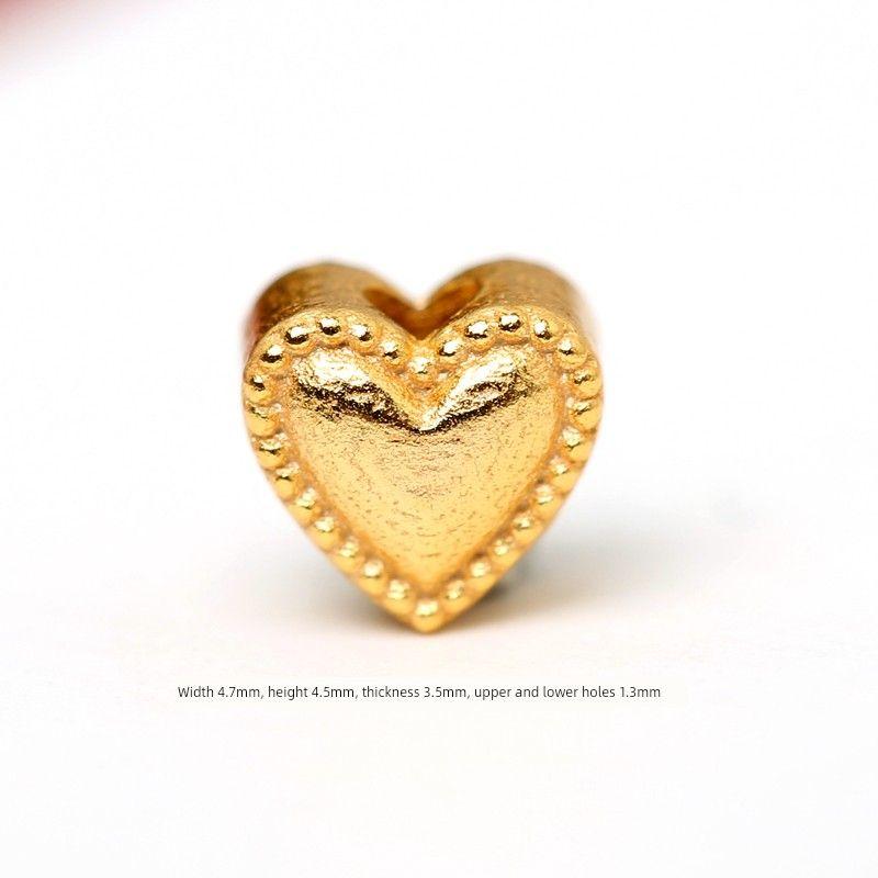 

Silver Gold-Plated Ancient Silver Heart Small Spacer Beads DIY Bracelet String Beads Heart-Shaped Small Accessories Carrying Strap Bracelet Beads 4.7mm Silver Gold Plated Heart Small Spacer Beads