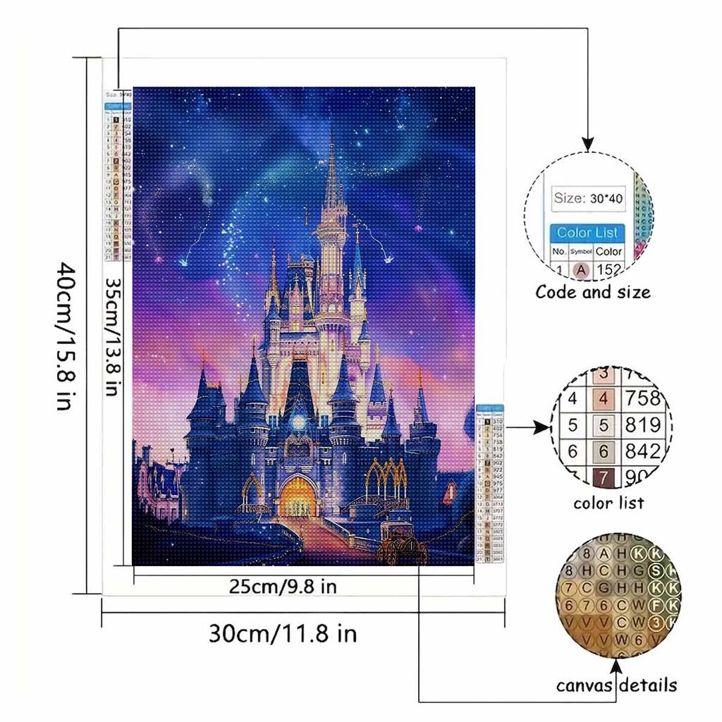 DIY Diamond Painting A Magnificent Castle Cross Stitch Kit Mosaic Art Diamond Painting Full Circle Diamond Home Decoration