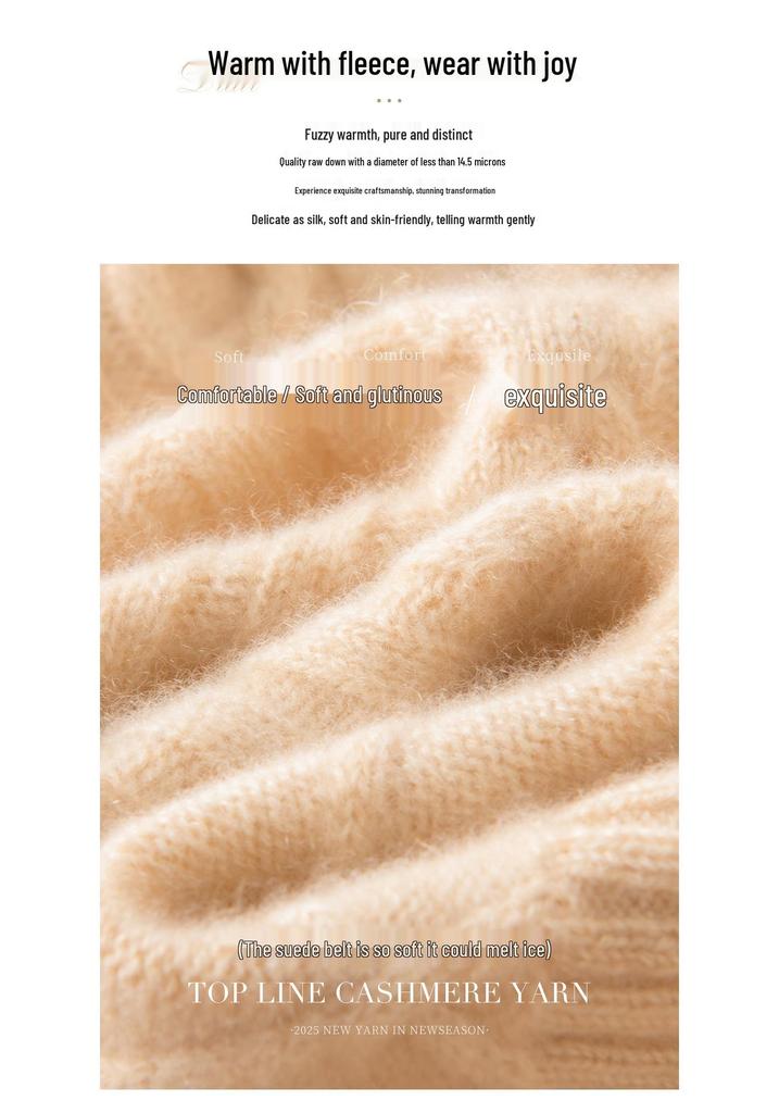 Women's Half-High Neck Cable Knit Cashmere Sweater - Diamond Pattern, Thick & Warm for Autumn & Winter