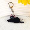 2D Flat Acrylic Cat Charm Keychain Pendant Black Cat Hanging