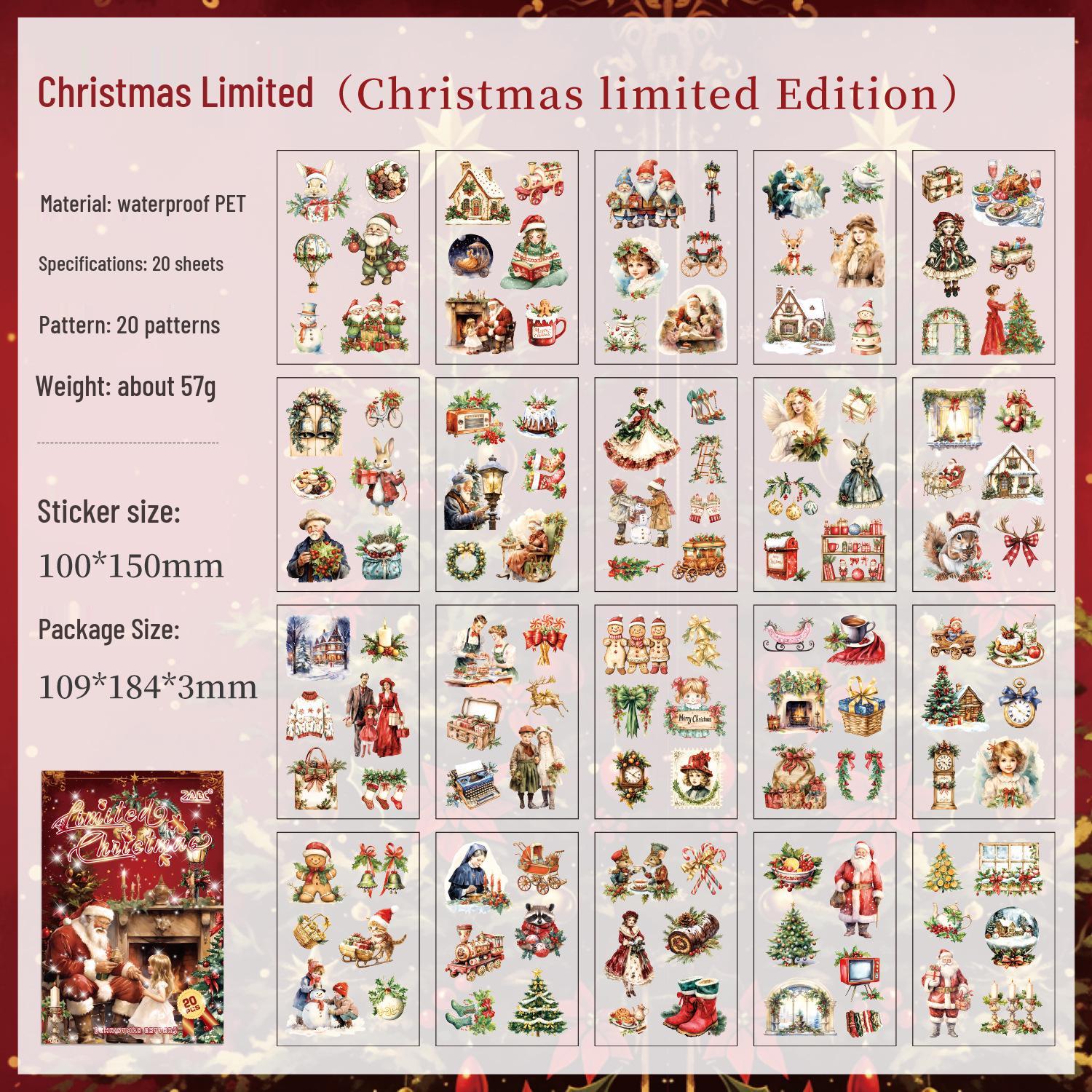 

Yuezhen Creative Christmas Die-Cut Sticker Book for Journals and Kids