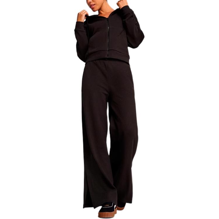 Puma Fashionable Breathable Comfortable Versatile Knitted Sports Pants Women Bottoms Black 687717-01