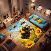 3D cartoon cute bee pattern non-slip rug, soft flannel, washable, non-slip backing, suitable for living room, bedroom, bathroom,