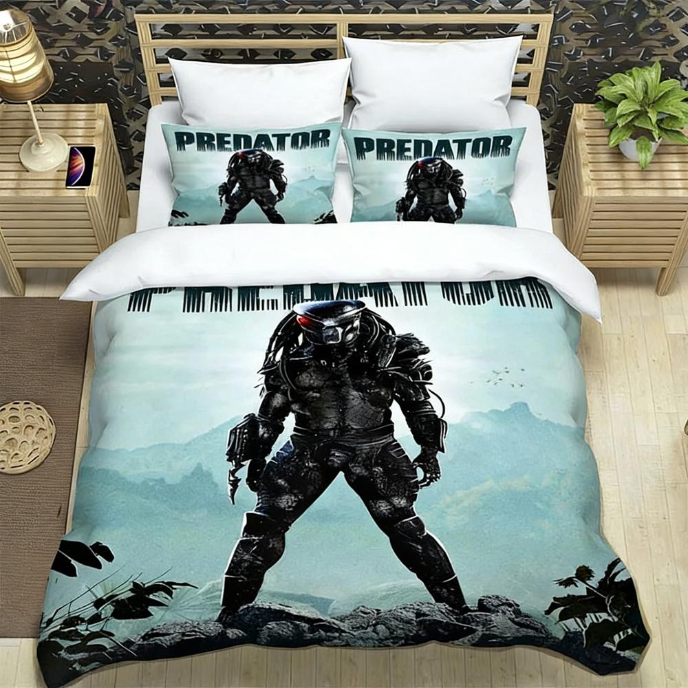 Stampa 3D Alieno Contro. Set Biancheria da Letto Film Predator Predatore Singolo Matrimoniale Queen King Size Copripiumino Adulti Ragazzi Camera da Letto Copriletto