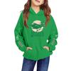 Kids' Long Sleeve Loose Pullover Letter Print Drawstring Hooded Sweatshirt