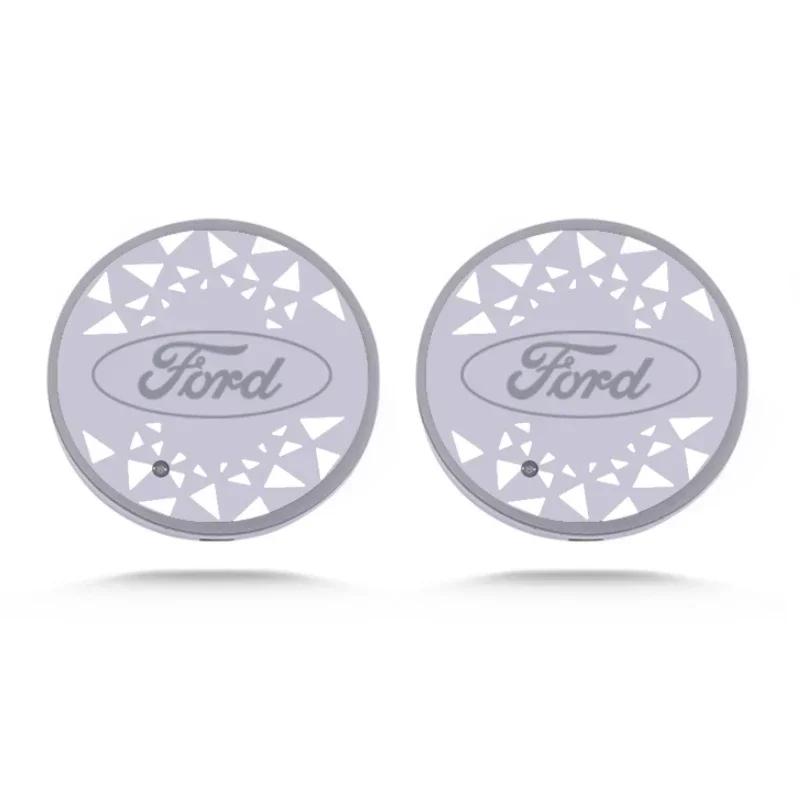 Car Sticker Car LED Coaster Light Water Cup Bottle Holder Mat for Ford Focus 3 MK2 Fiesta MK7 Mondeo Mk4 Fusion Kuga Ranger Acce