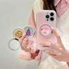 Fashion Cute Rotating Magnetic Bracket Phone Case For iPhone 16 15 14 13 12 11 Pro Max IMD Shockproof Cover