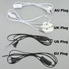 Transparent White Black UK AU EU US AC Desk Lamp Power Supply Extend Connector Adapter Cable Repair Cord Electric Switch Plug
