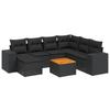 VidaXL Salon de Jardin avec Coussins 8 pcs, Canapés de Terrasse, Ensemble de Meubles de Patio, Mobilier d'Extérieur, Noir 3225558