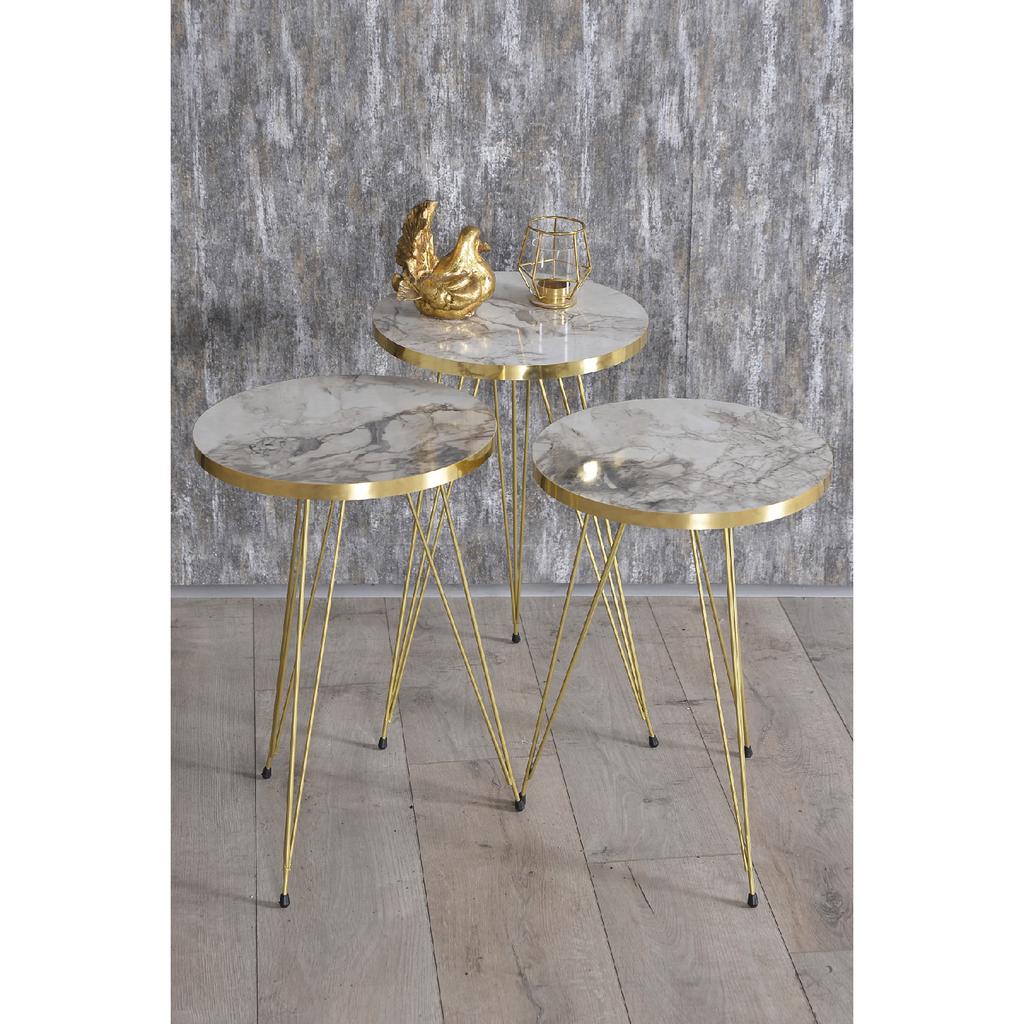 Nesting Table Gold Cream Wire