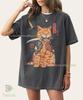 Funny Japanese Cat Bite Graphic Comfort Colors Shirt, Retro Vintage Comic Tee, Kawaii Anime T-Shirt Gift, Unique Style, Oversized Cat Lover