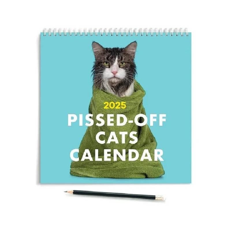 2025 Pissedoff Cats Calendar Paper Record Vacations Wallpaper Wall Calendar