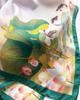70cm Chinese Style Lotus Printed Scarf Women's Soft Satin Plant Printed Scarfs Thin and Fashionable Headscarf Shawl Scarf