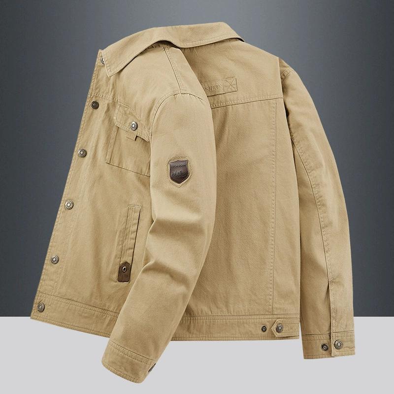 Men's Spring and Autumn Plus Size Thin Section Lapel Solid Colour Casual Business Loose Jacket