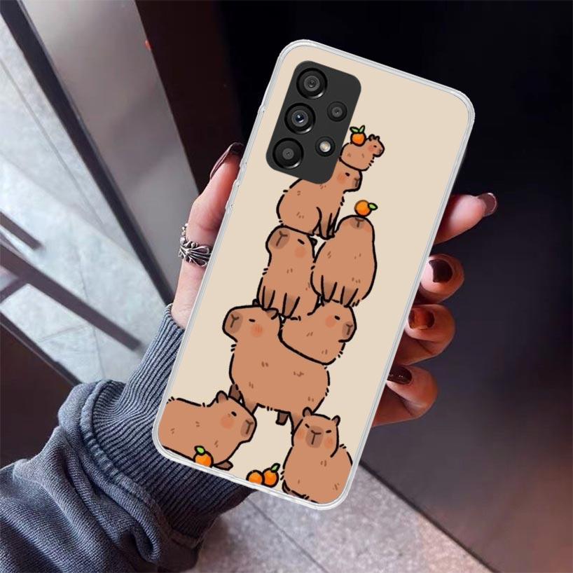 Funny Capybara Cartoon Animal Phone Case For Samsung Galaxy A17 A16 A15 A14 A13 A57 A56 A55 A54 A53 A37 A36 A35 A34 A33 A26 A25