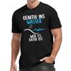 European Sizes Men's German Genitiv Ins Wasser Language T-Shirt - Casual Short Sleeve Summer Top with German Genitive Case