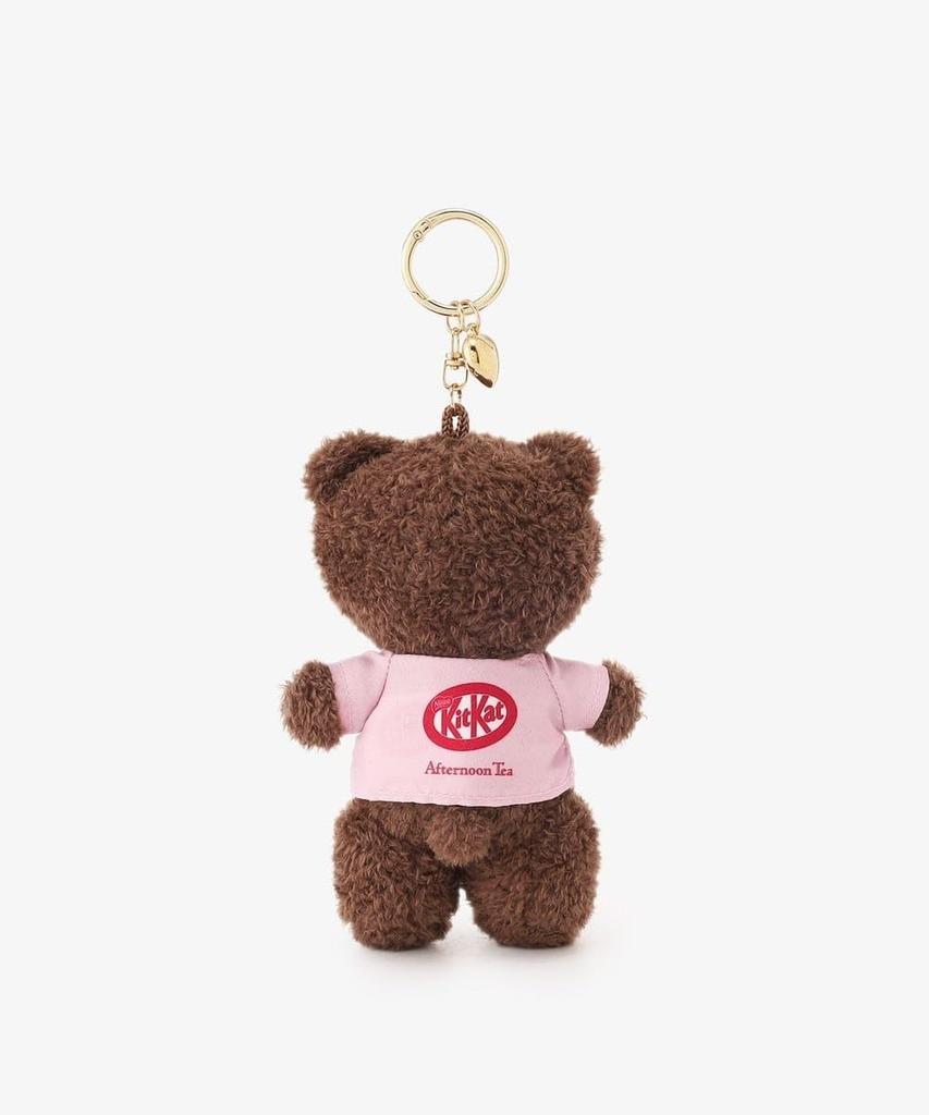 Afternoon Tea Living JR47 KeychainChain, Plush CharmGoing OutKITKAT Heartful Bear, Brown