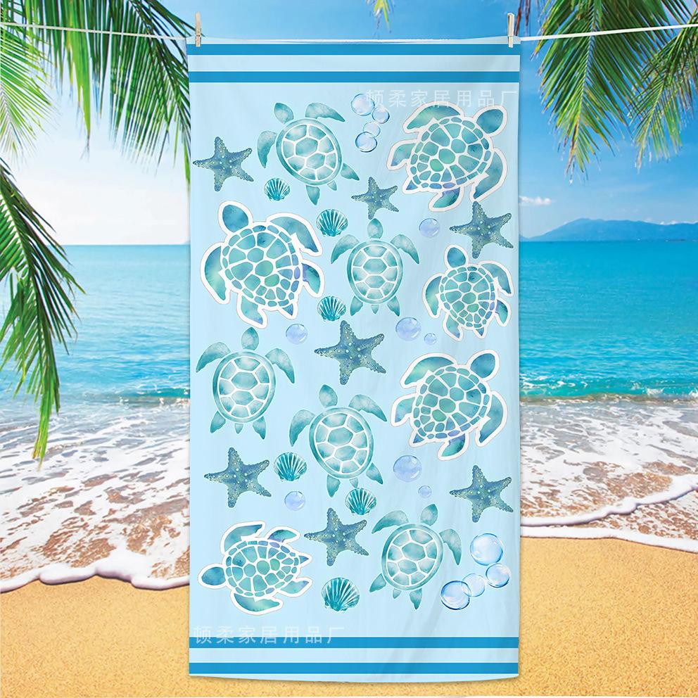 Fresh Sea Turtle Shell Beach Towel, Quick Drying Water Absorbing Beach Pool Towel