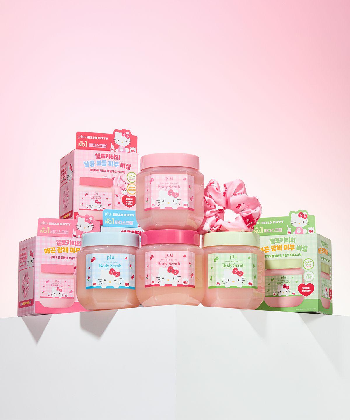 Sanrio Hello Kitty Perfumed Sugar & Sea Salt Body Scrub 510g/600g Sugar Fleur Soap 510g