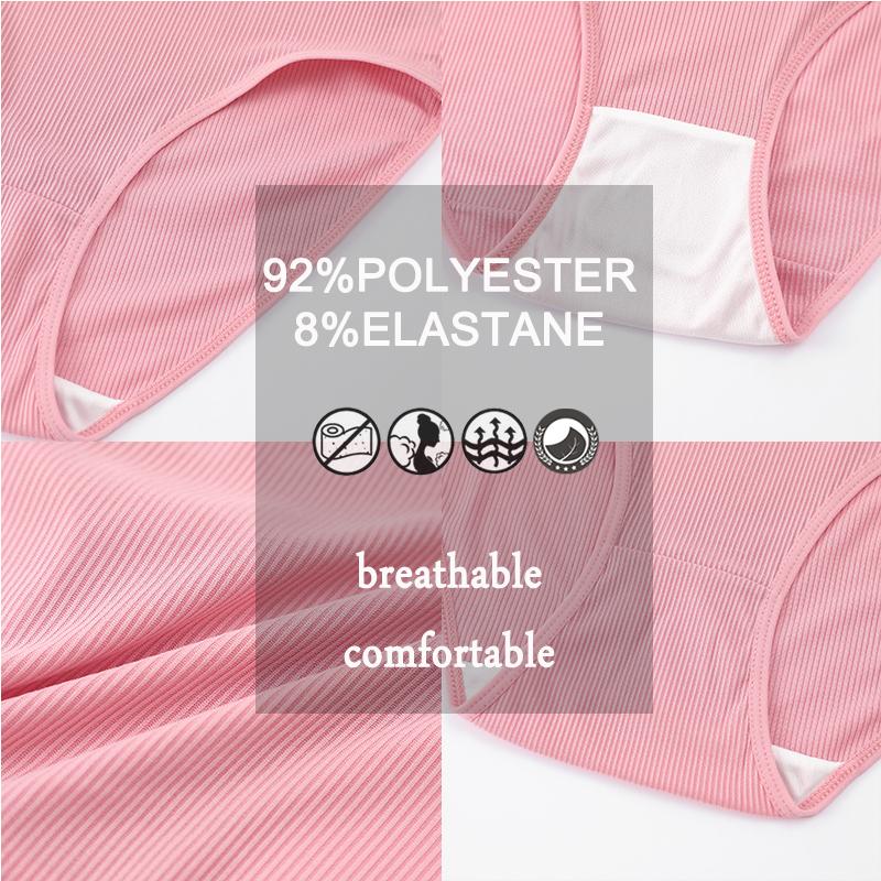 FINETOO 4 Stück/Set Sexy Damen Slips mit mittlerer Taille Sexy Atmungsaktive Unterwäsche Hochelastische Sportslips Mädchen Bequeme Lingerie