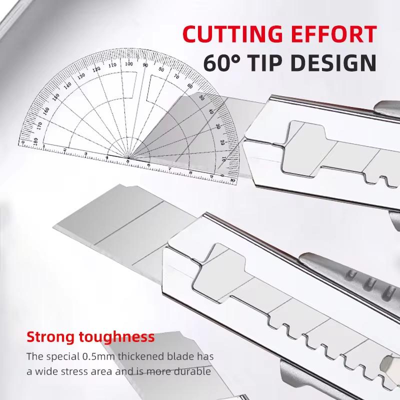 Utility Knife SK5 Steel Blade Can Replacement and Retractable Sharp Cut Paper Fabric Wood Rubber Plastic