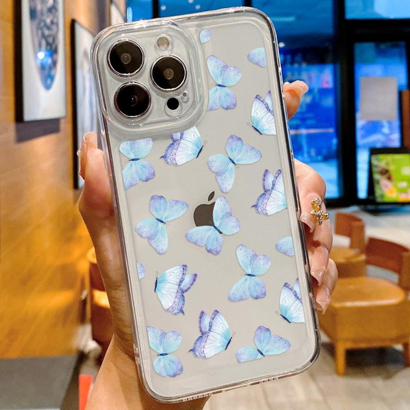 Fashion Floral Phone Case For Iphone 16 15 14 Pro Max 13 12 11 Shockproof Silicone Case Clear Cover