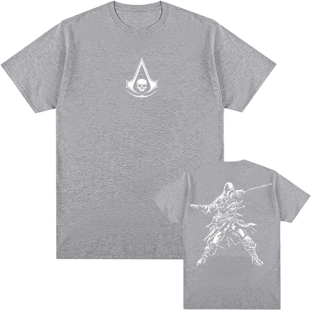 Assassin's Creed Black Flag Resynced Map T-Shirt Unisex Streetwear Lässig Rundhals Sommer T-Shirts Grafik Herren Damen Tee
