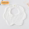 Korean-Style Solid Color Gauze Baby Petal Bib, Soft 7-Layer Waterproof, All Cotton, Class A