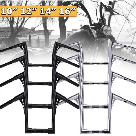 10" 12" 14" 16" 18" Ape Hanger Handlebar 25mm for Harley Sportster Dyna Softail Electra Glide Touring Motorcycle Rise Handlebars