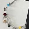 Punk Aesthetic Bead Chain Necklace Colorful Clavicle Chain Fashion Collarbone Necklace  Women