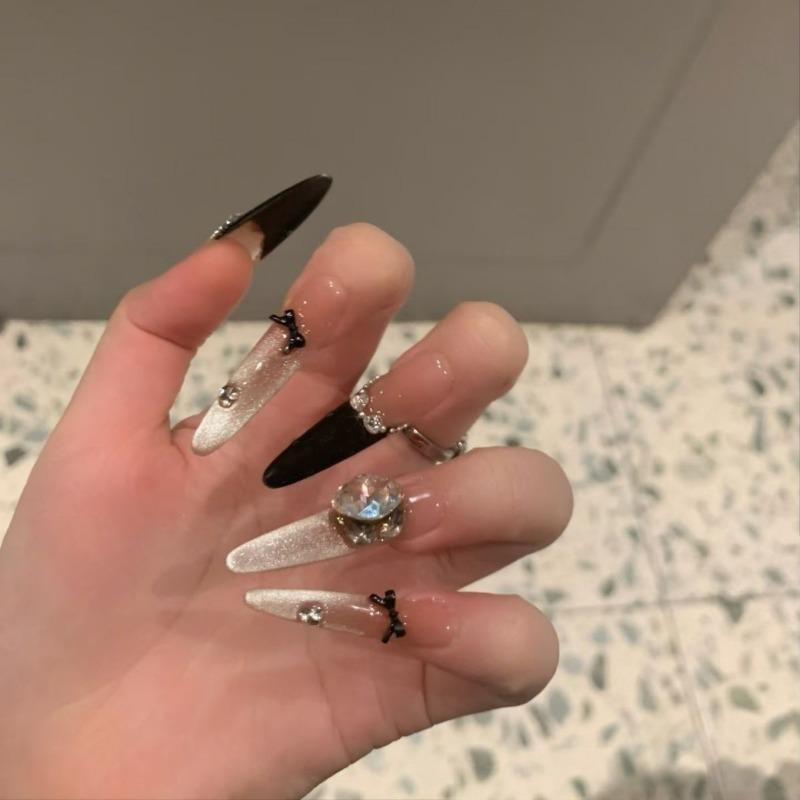 Cat's Eye Wearing Nail Pure Hand-made Nail Piece Fake Nail Wearing Nail Piece Advanced Sense Thin Dog Long