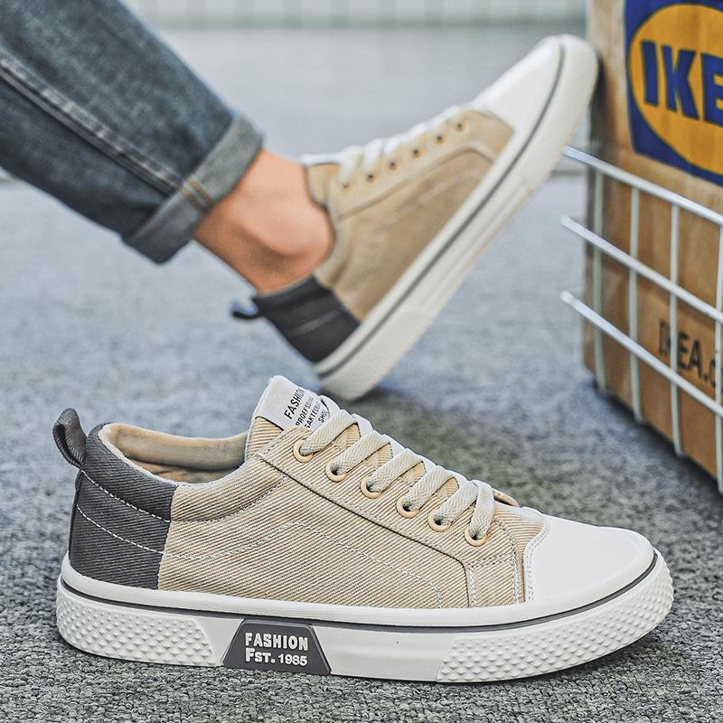 

Summer breathable sports and leisure canvas board shoes soft sole spring and autumn white cloth shoes 39 standard athletic fit бежевый