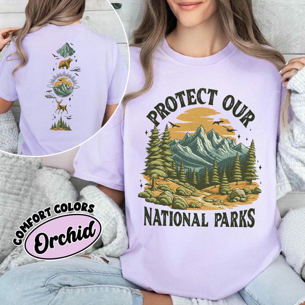 

Protect Our National Parks Comfort Unisex Top Apparel for Nature Lovers Vintage Dark Academia Bookish Literary Shirt Streetwear 4XL
