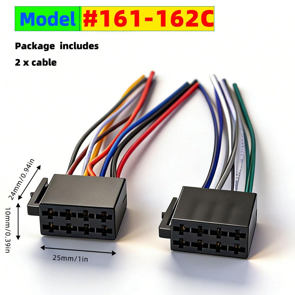 16Pin To ISO Wiring Harness Adapter 16P Plug ISO Connector Conversion Cable Universal Accessories Wire for DIN Screen Car Radio