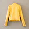 Lapel Long Sleeves Zipper Pocket Women Jacket Fall Winter Solid Color Faux