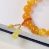 Second-generation Amber Bracelet for Men and women12MM Chicken Oil Yellow Beeswax Gourd Ornament Light Luxury Niche Exquisite Fortune Bracelet